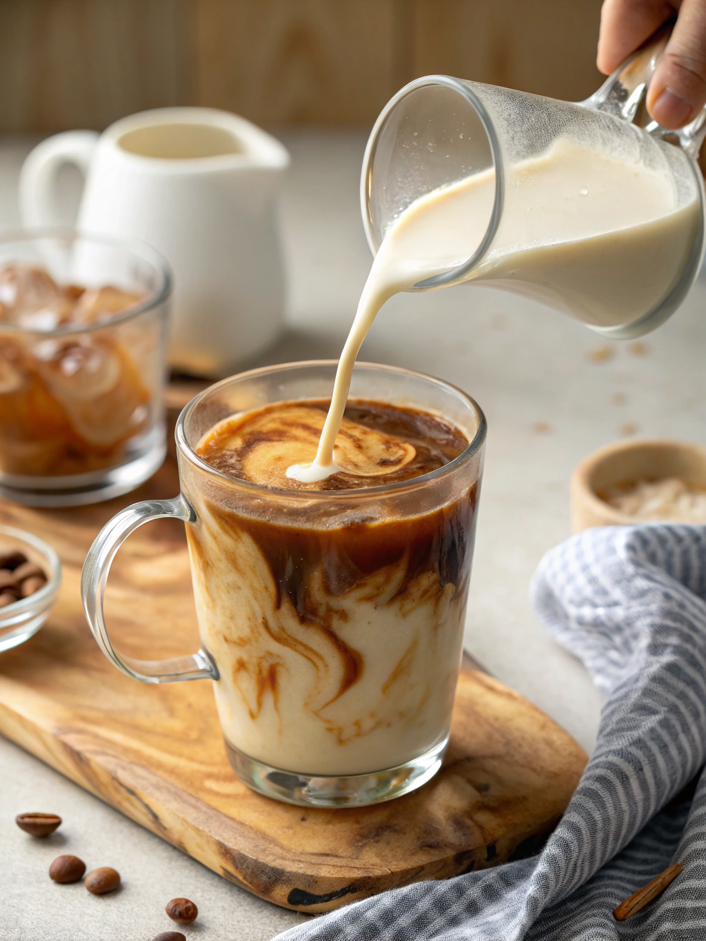 Café glacé vietnamien au lait concentré dans un verre.