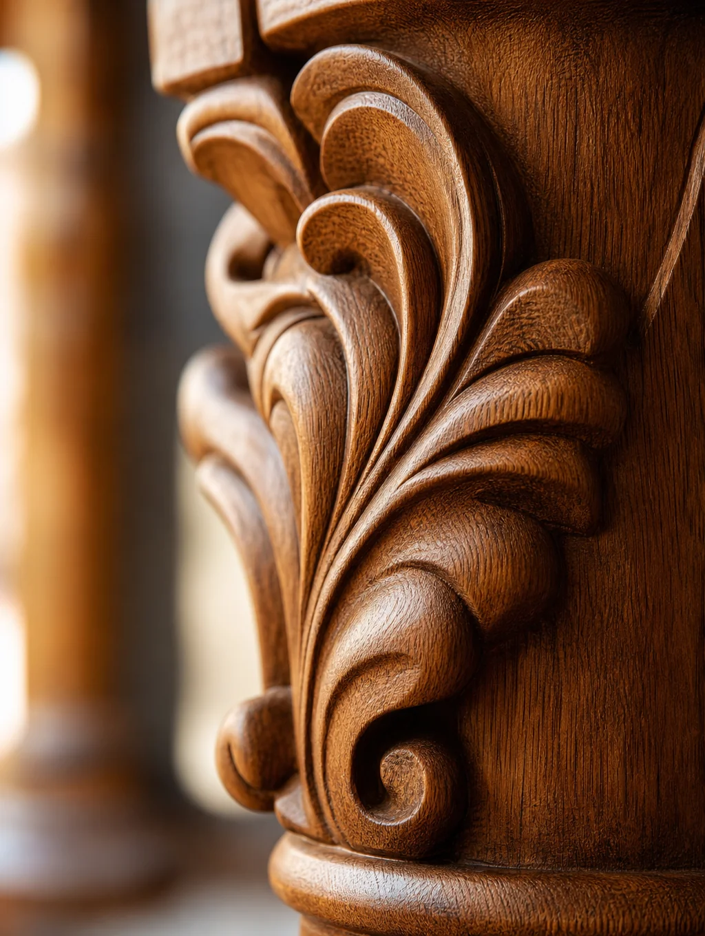 Détail raffiné d'un motif traditionnel vietnamien sur une table en bois
